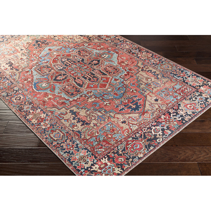 Langley Street Fleckenstein Flatweave Performance Bright Red/Beige/Blue